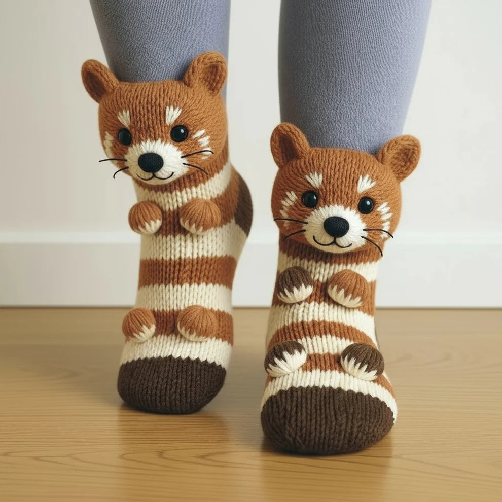 Red Panda/Animal Hugging Socks