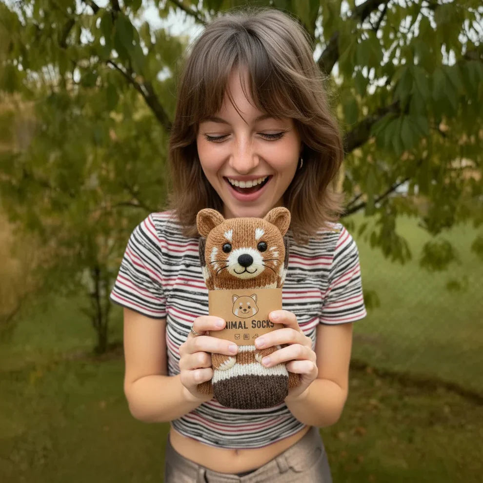 Red Panda/Animal Hugging Socks