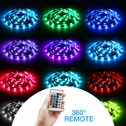 4x50CM USB 5V RGB LED Strip  Background Light  Remote Kit For TV Computer Lamp