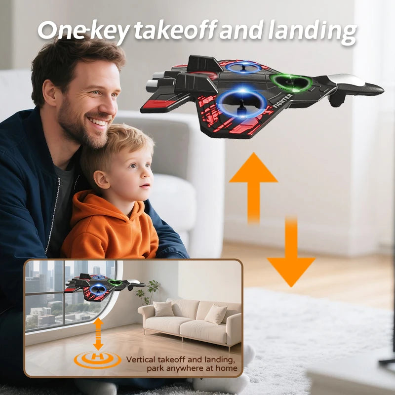 L101 RC Foam Airplane 2.4G RC Fighter Stunt Tumbling Helicopter with LED Colored Lights Airplane Model Toy
