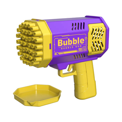 40 Holes Electric Bubble Machine Handheld Automatic Space Light Bubble Gun Kids Outdoor Battle Toys Without Bubble Water