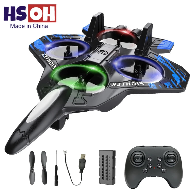 L101 RC Foam Airplane 2.4G RC Fighter Stunt Tumbling Helicopter with LED Colored Lights Airplane Model Toy