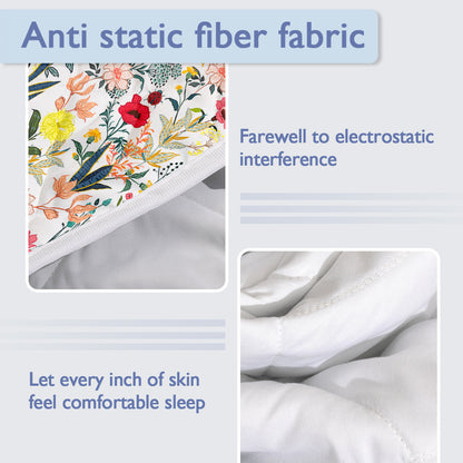 Floral Quilt 3 Pieces Microfiber Quilt Sets Lightweight Bedspreads Botanical Coverlets Quilt Bedding Set All Season Quilts