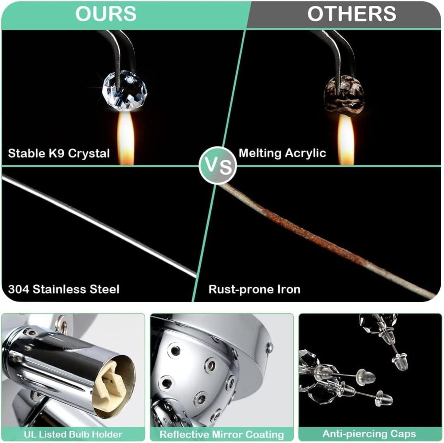 Crystal Flush Mount Ceiling Light, Modern Sputnik Firework Close To Ceiling Lamp, LED Ceiling Light